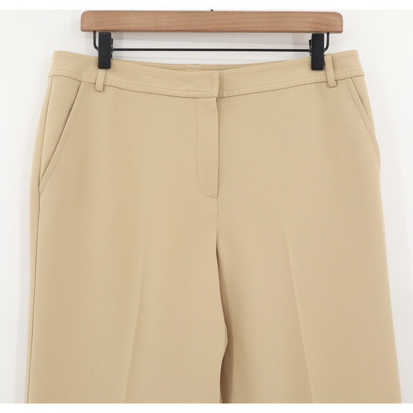 St. John Women's Wide Leg High Waisted Trousers / Dress Pants Beige Sz 10 - Picture 3 of 6